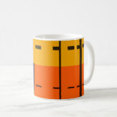 Gelborange, grau, rosa Abstrakte Kunst Kaffeetasse (VorderseiteRechts)
