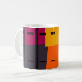 Gelborange, grau, rosa Abstrakte Kunst Kaffeetasse (Vorderseite Links)
