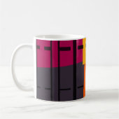 Gelborange, grau, rosa Abstrakte Kunst Kaffeetasse (Links)