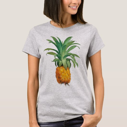 Gelborange-Grüne Ananas T-Shirt (Vorderseite)