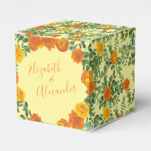 Gelborange Hochzeitsflorale Rose Geschenkschachtel