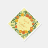 Gelborange Hochzeitsflorale Rose Serviette (Ecke)