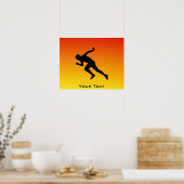 Gelborange Laufen Poster (Küche)