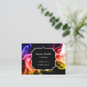 Gelborange Lila Abstrakt-Rauch-Schwarzes Monogramm Visitenkarte (Stehend Vorderseite)