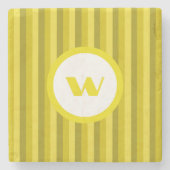 Gelborange Monogramm Steinuntersetzer (Vorderseite)