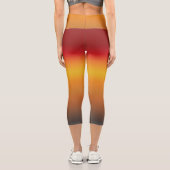 Gelborange Orange Yellow Ombre Capri Leggings (Rückseite)