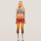 Gelborange Orange Yellow Ombre Capri Leggings (Vorderseite)