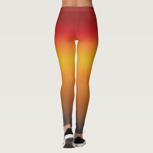 Gelborange Orange Yellow Ombre Leggings (Rückseite)