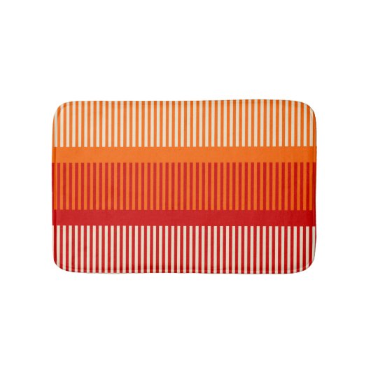 Gelborange, rotes Streifenmuster Badematte (Vorderseite)