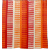 Gelborange, rotes Streifenmuster Duschvorhang (Vorderseite)