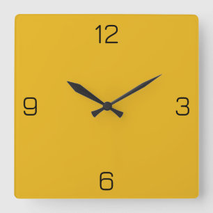 Gelborange S E8B319 Farbe hinzufügen Option Name h Quadratische Wanduhr