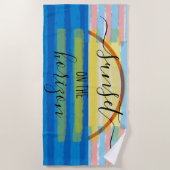 Gelborange S Streifen Strandtuch (Vorderseite)