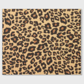 Gelborange Schwarze Leoparden Geschenkpapier (Flach)