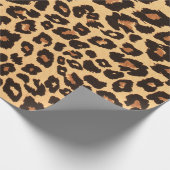 Gelborange Schwarze Leoparden Geschenkpapier (Ecke)
