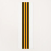 Gelborange schwarze Streifen auf Weiß Yogamatte (Vorderseite)
