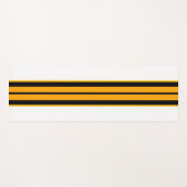 Gelborange schwarze Streifen auf Weiß Yogamatte (Vorderseite (Horizontal))