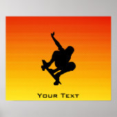 Gelborange Skateboard Poster (Vorne)