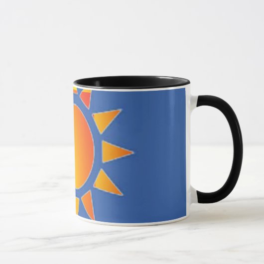 Gelborange Sonnenstrahlung Tasse (Rechts)