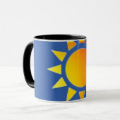 Gelborange Sonnenstrahlung Tasse (Vorderseite Links)