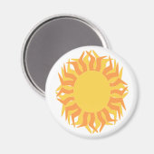 Gelborange Sonnenzange Magnet (Vorderseite/Rückseite)