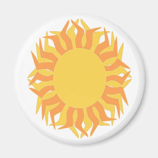 Gelborange Sonnenzange Magnet (Vorne)