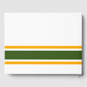 Gelborange Streifen auf weißen Streifen mit grün-g Gästebuch (Rückseite)
