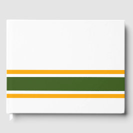 Gelborange Streifen auf weißen Streifen mit grün-g Gästebuch