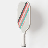 Gelborange Streifen mit Namen Pickleball Schläger (Links)