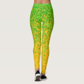 Gelborange und grüne Freckles drucken Leggings (Rückseite)