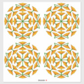 Gelborange und orange Gelbe Spiegel Blume Aufkleber (Blatt)