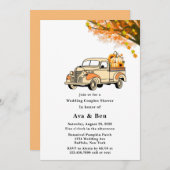 Gelborange Vintage Lkw Hochzeitsdusche Einladung (Vorne/Hinten)