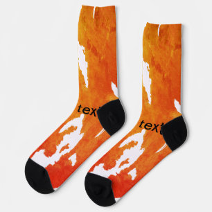 Gelborange Wasserfarbe abstrakte Textanstriche hin Socken