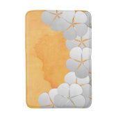 Gelborange Wasserfarbe und weiße Blume Badematte (Vorderseite Vertikal)