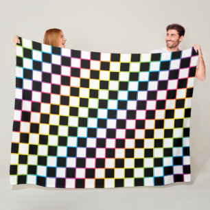 Gelborange weiß fleecedecke
