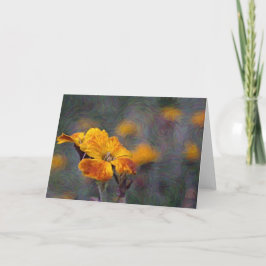 Gelborange Wildblume Künstlerische Note Card Karte