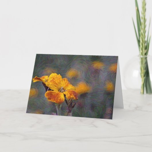 Gelborange Wildblume Künstlerische Note Card Karte (Vorderseite)
