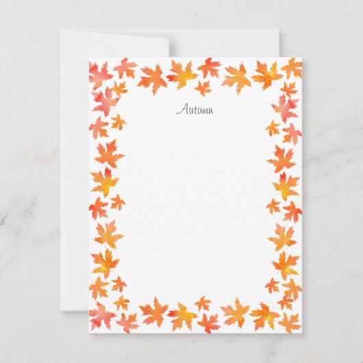 Gelborner Ahorn Blätter Garland Mitteilungskarte (Vorderseite)