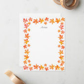 Gelborner Ahorn Blätter Garland Mitteilungskarte (Vorderseite/Rückseite Beispiel)