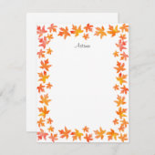 Gelborner Ahorn Blätter Garland Mitteilungskarte (Vorne/Hinten)