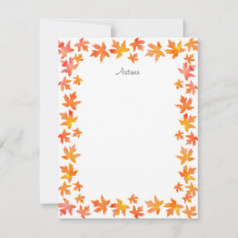 Gelborner Ahorn Blätter Garland Mitteilungskarte