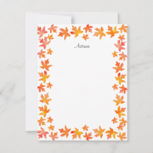 Gelborner Ahorn Blätter Garland Mitteilungskarte