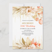 Gelborngelbe Glitzer Einladung (Vorderseite)