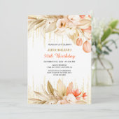 Gelborngelbe Glitzer Einladung (Stehend Vorderseite)