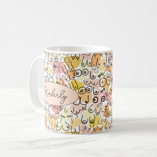 Gelbpastellfrau Kaffeetasse (Vorderseite Links)