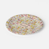 Gelbpastellfrau Pappteller (Schrägansicht)