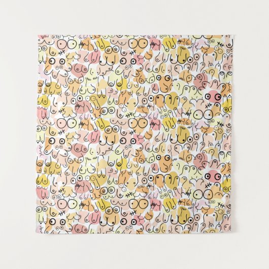 Gelbpastellfrau Wandteppich (Vorderseite)