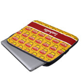Gelbpfirsiche Laptopschutzhülle (Vorne Knopf)