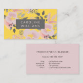 Gelbpinke und graue Trend Visitenkarte (Vorne/Hinten)