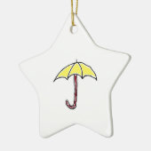 Gelbregen oder Sonnenschirmschirm-Cartoon Keramik Ornament (Links)