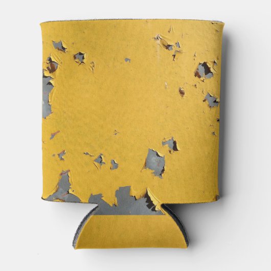 Gelbrisches Metall: schmutzige Textur. Dosenkühler (Vorderseite)